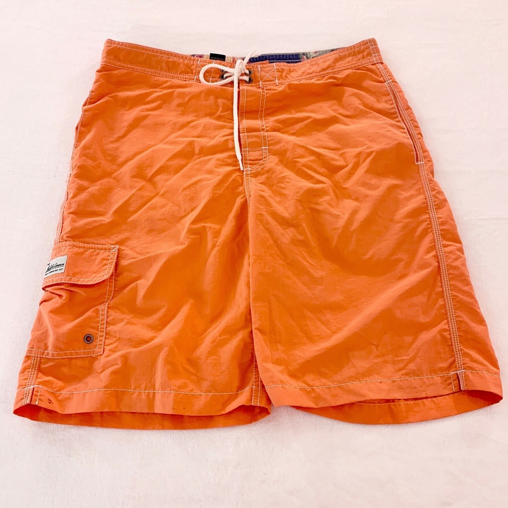Polo Ralph Lauren Cargo Board Shorts Mens Size S Orange Swim Trunks Nylon S